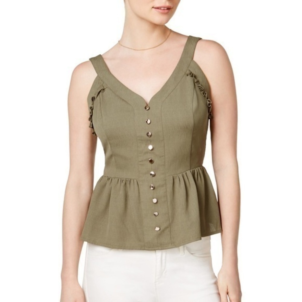 Maison Jules Womens Sweetheart-Neck Blouse sz M